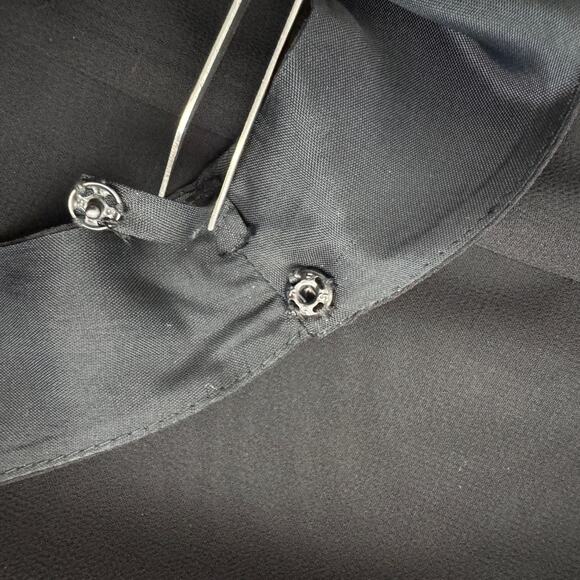 Vintage NITELINE DELLA ROUFOGALI Top Womens 4 Black Tank Chiffon Overlay Dressy - Picture 9 of 11